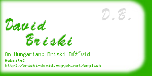 david briski business card